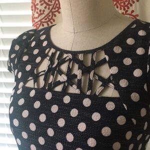 ANTHROPOLOGIE Black/Cream Polkadot Dress